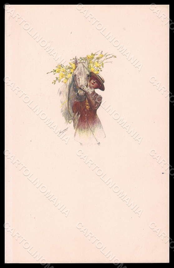 Artist Signed Illustratori Salmony ? Lady Horse serie 597M-4 postcard VK6861 – fronte