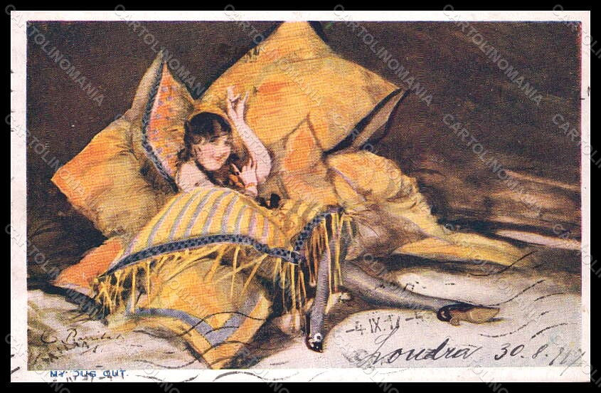 Artist Signed Illustratori W. Barribal Lady My Dug Out serie 89 postcard VK6871 – fronte