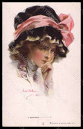 Artist Signed Boileau Lady I Wonder Reinthal serie 215 PIN HOLE postcard VK6872 – fronte