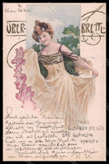 Artist Signed Lady Art Nouveau Ueberbrettl serie Z-6 postcard VK6873 – fronte