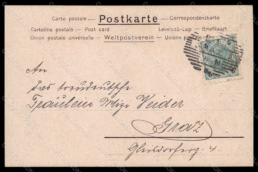 Artist Signed POM ? Lady Deutsche Volkslieder Litho serie 13 postcard VK6880 – retro