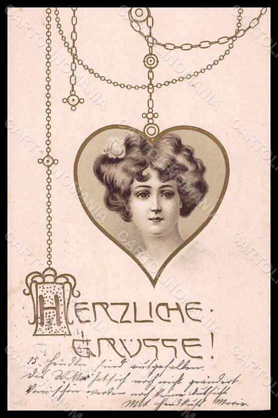 Artist Signed Illustratori Jozsa Lady Art Nouveau Relief postcard VK6882 – fronte