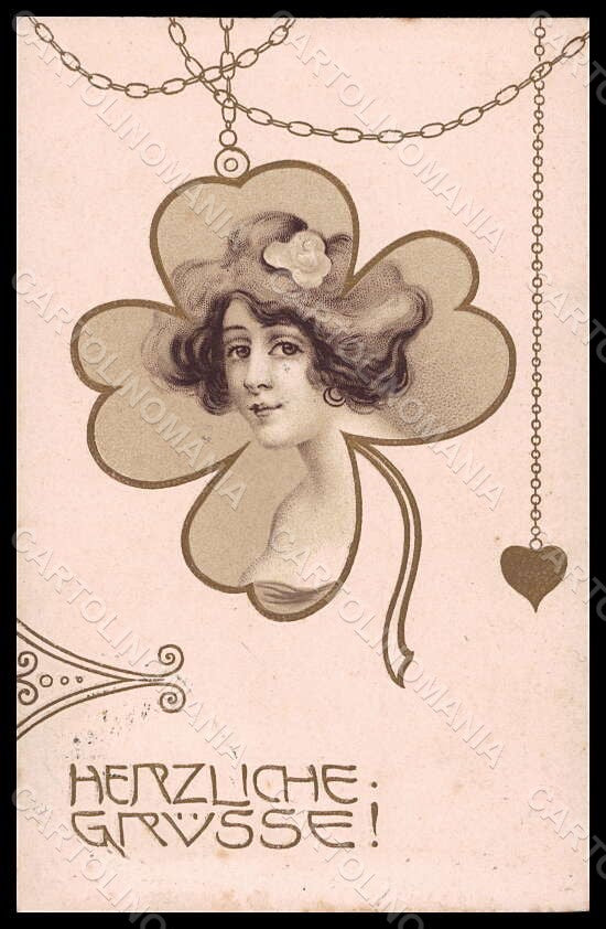 Artist Signed Illustratori Jozsa Lady Art Nouveau Relief ABRADED postcard VK6884 – fronte