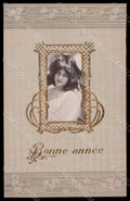 Artist Signed Lady Art Nouveau Happy New Year Relief 01886 RPPC postcard VK6902 – fronte