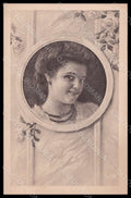 Artist Signed Lady Necklace Roses Viennoise serie 183 ABRADED postcard VK6908 – fronte