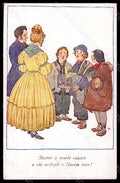 Artist Signed Nahlicka Romantic Couple Christmas Nativity Scene postcard VK6912 – fronte