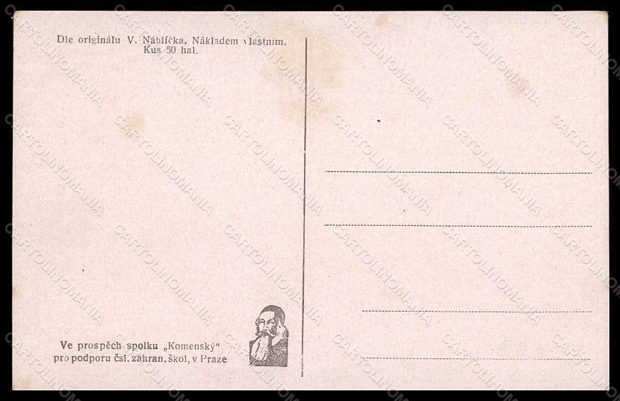 Artist Signed Nahlicka Romantic Couple Christmas Nativity Scene postcard VK6912 – retro