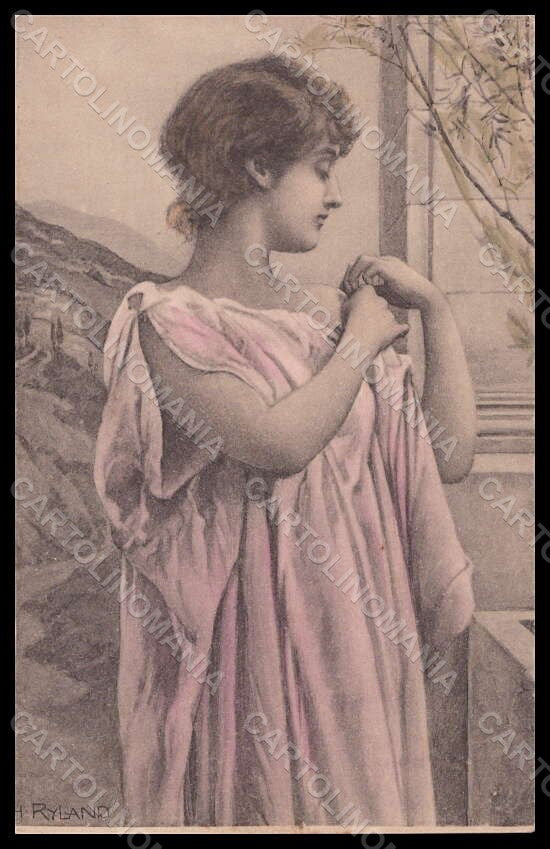 Artist Signed H. Ryland Lady Viennoise Tuck serie 160 postcard VK6928 – fronte
