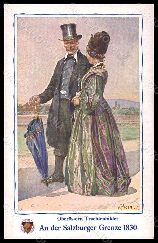 Artist Signed V. Preen Couple Salzburger Deutscher Schulverein 277pc VK6934 – fronte