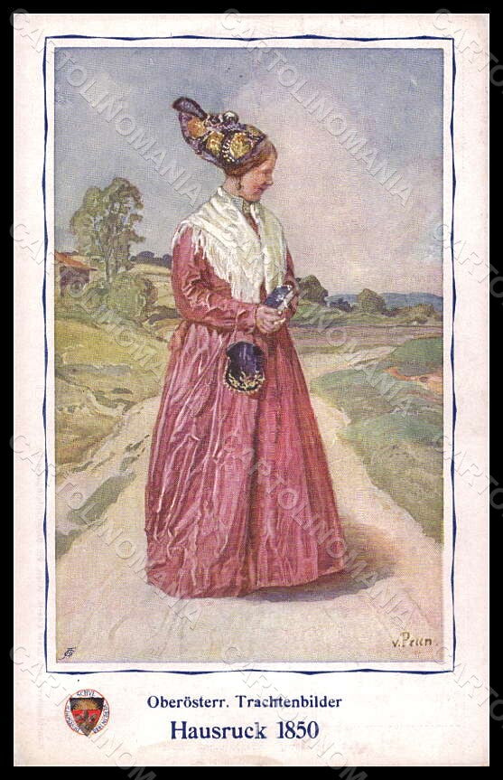 Artist Signed V. Preen Lady Hausruck Deutscher Schulverein 273 pc VK6935 – fronte