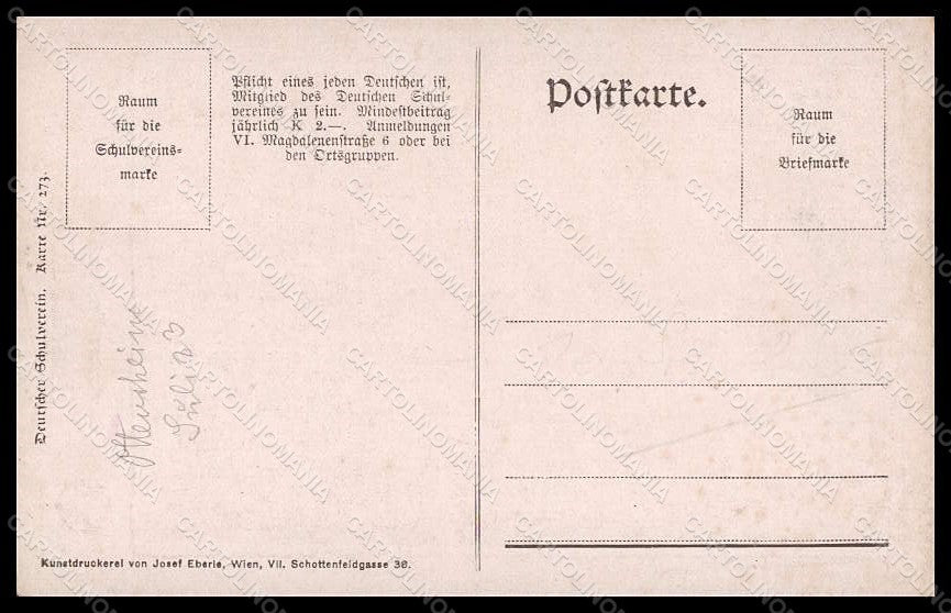 Artist Signed V. Preen Lady Hausruck Deutscher Schulverein 273 pc VK6935 – retro