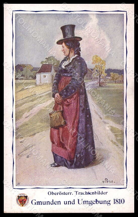 Artist Signed V. Preen Lady Gmunden Umgebung Deutscher Schulverein 270 pc VK6937 – fronte