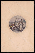 Artist Signed Illustratori Lady Fox Terrier Dog Car Bicycle postcard VK6947 – fronte