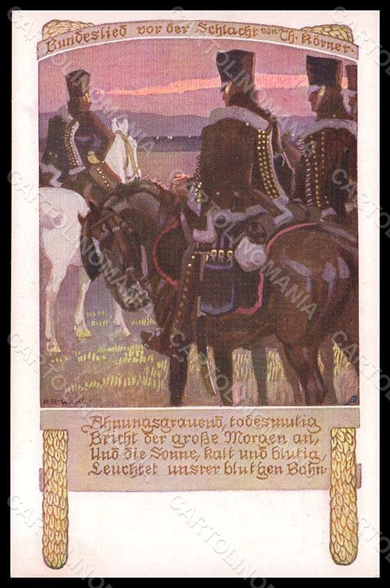 Artist Signed K. A. Wilke Military Soldier Horse Deutscher Wehrverein pc VK6952 – fronte