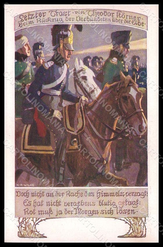 Artist Signed K. A. Wilke Military Soldier Horse Deutscher Wehrverein pc VK6953 – fronte