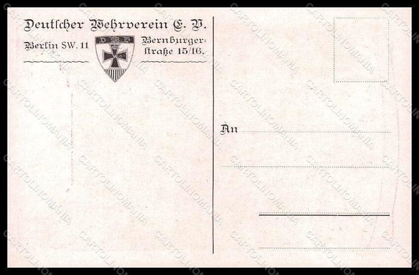 Artist Signed K. A. Wilke Military Soldier Horse Deutscher Wehrverein pc VK6954 – retro