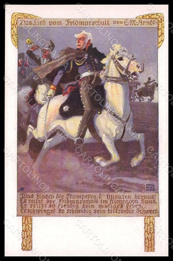 Artist Signed K. A. Wilke Military Soldier Horse Deutscher Wehrverein pc VK6956 – fronte