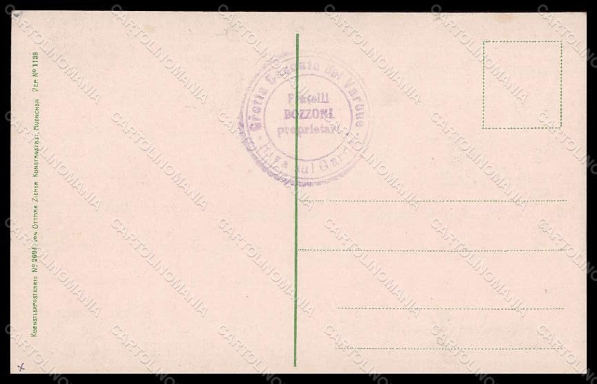 Artist Signed Zeno Diemer Cascata Varone Tenno Riva Garda TEARED postcard VK6964 – retro