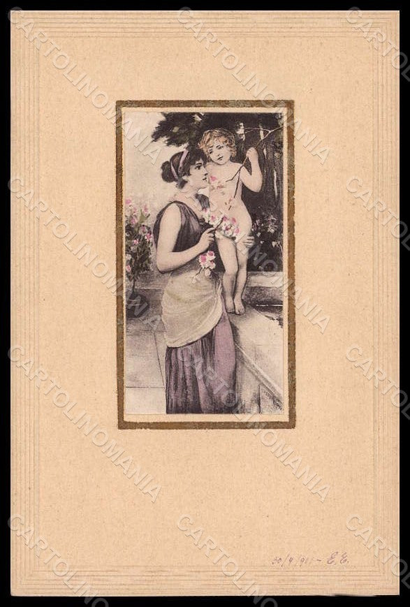 Artist Signed Illustratori Lady Child postcard VK6975 – fronte