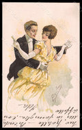 Artist Signed Cenni Romantic Couple Dance serie 6026 TRIMMED postcard VK6984 – fronte