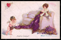 Artist Signed Fred Spurgin Lady Cupid Violets serie 51655-4 postcard VK6985 – fronte