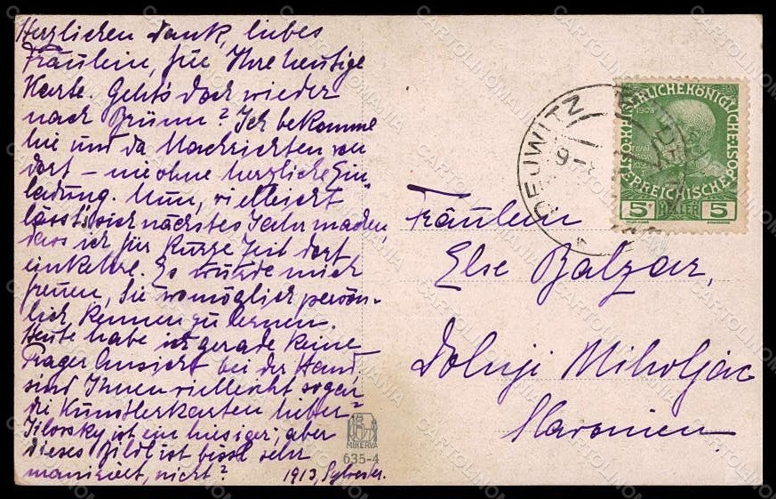 Artist Signed Jilovsky Romantic Couple Lady serie 635-4 postcard VK6987 – retro