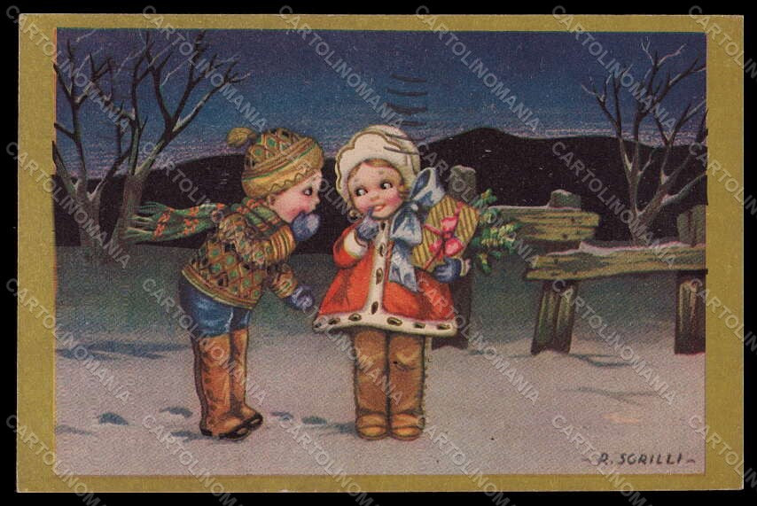 Artist Signed Illustratori Sgrilli Children Christmas serie 2346 postcard VK6995 – fronte
