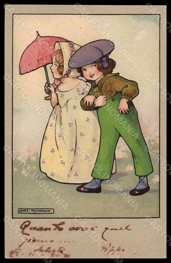 Artist Signed Agnes Richardson Children Dondorf serie 505 postcard VK7010 – fronte