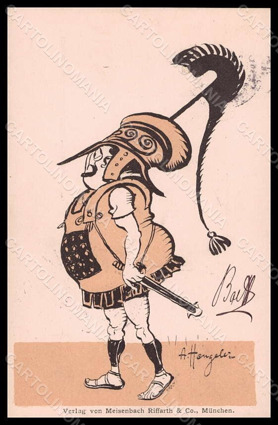 Artist Signed A. Hengeler Lady Ancient Greek Clothing Comic postcard VK7025 – fronte