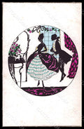 Artist Signed Grosze ? Lady Couple Silhouette Weco 555 postcard VK7031 – fronte