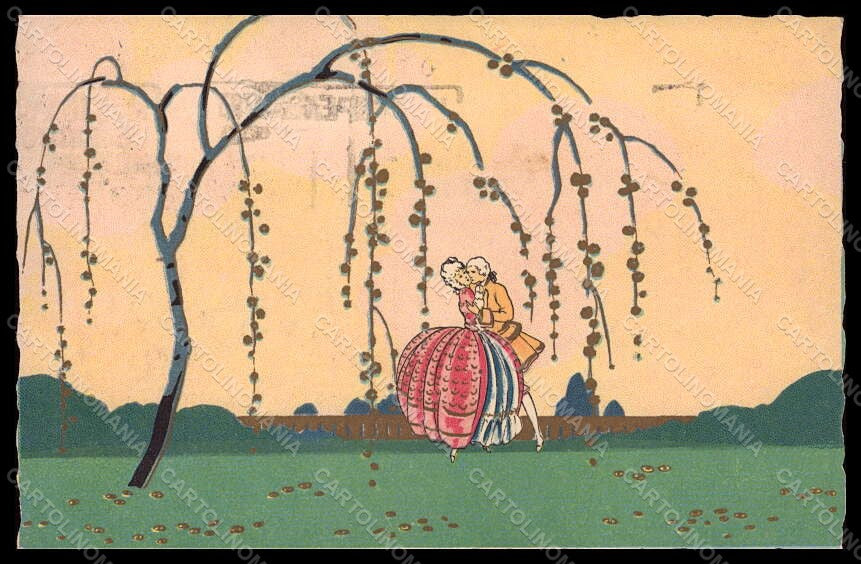 Artist Signed Illustratori Meschini Romantic Couple Art Deco postcard VK7037 – fronte