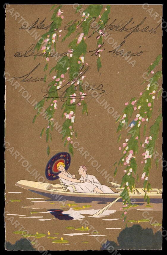Artist Signed Meschini Romantic Couple Art Deco 2288 postcard VK7040 – fronte
