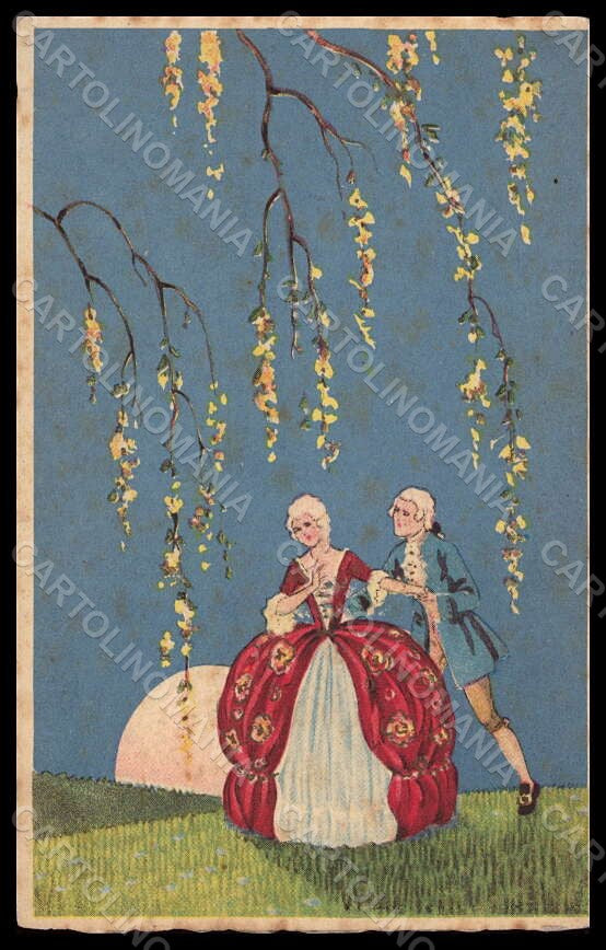 Artist Signed Meschini Romantic Couple Art Deco 2116 postcard VK7042 – fronte