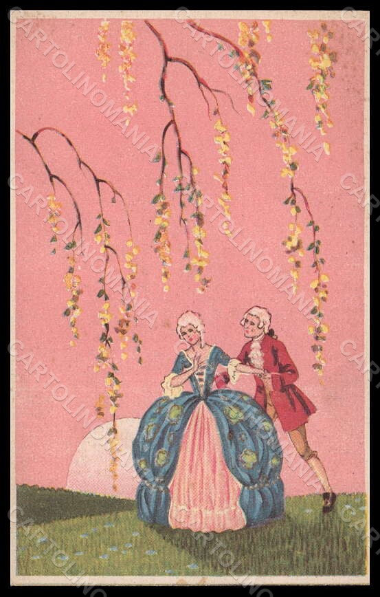 Artist Signed Meschini Romantic Couple Art Deco 2116 CORNER CREASED pc VK7047 – fronte