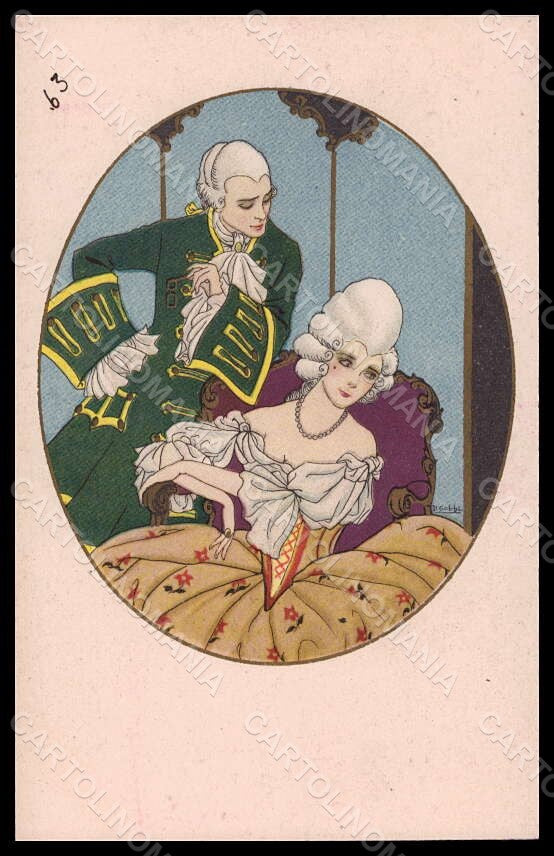 Artist Signed Illustratori Gobbi Lady Couple Art Deco 2476 postcard VK7056 – fronte