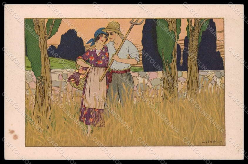 Artist Signed Illustratori Gobbi Romantic Couple serie 2479 postcard VK7057 – fronte