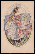Artist Signed Illustratori Lady Flowers Spring BKWI 132-2 postcard VK7090 – fronte