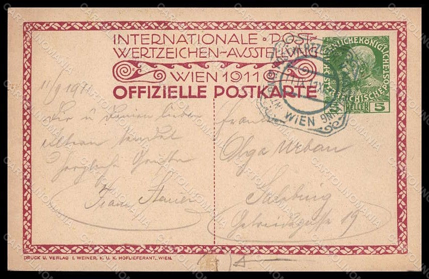 Artist Signed Puchinger Post Wertzeichen Ausstellung Wien 1911 TEARED pc VK7091 – retro