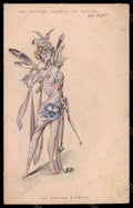 Artist Signed Japhet Fairy Lady Hand Painted La Lettre Amour CREASED pc VK7092 – fronte