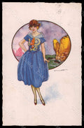 Artist Signed Simonetti Fashion Glamour Lady Mode Degami 618 postcard VK7096 – fronte