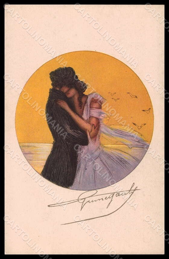 Artist Signed Guinegaul ? Romantic Couple Paris Gravures serie 2121 pc VK7097 – fronte