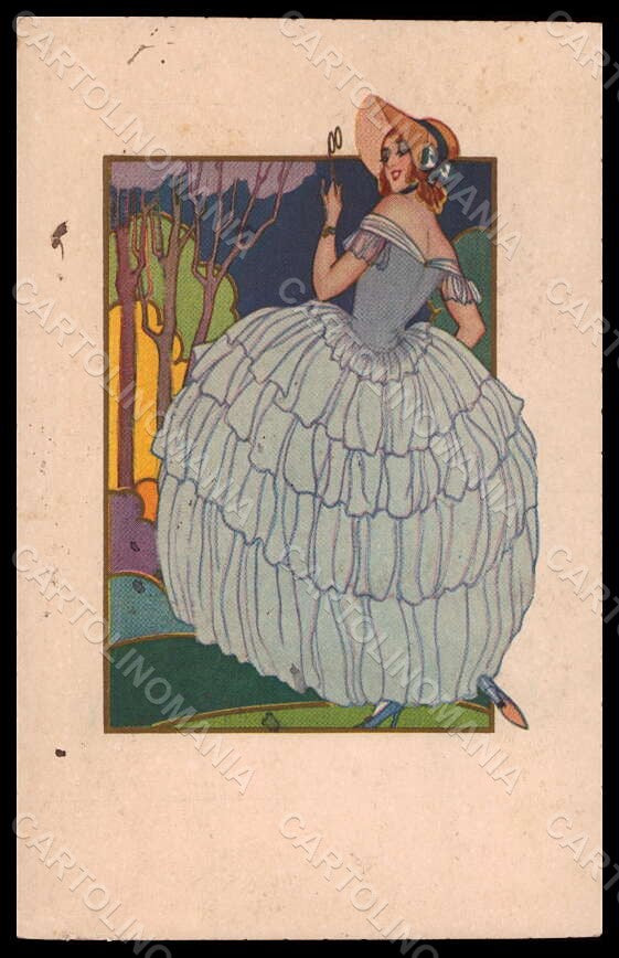Artist Signed Illustratori Lady Art Deco Degami 1063 WRINKLES postcard VK7103 – fronte