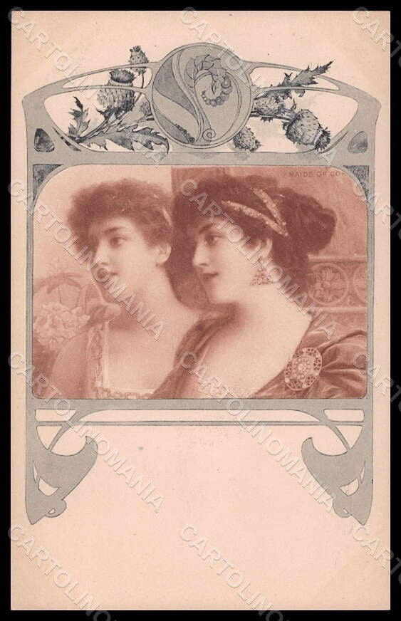 Artist Signed Illustratori Lady Art Nouveau MM Vienne 190 postcard VK7111 – fronte