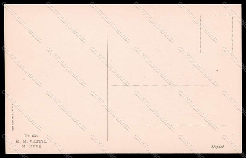 Artist Signed Kuderna Lady Romantic Couple MM Vienne 634 postcard VK7112 – retro