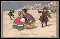 Artist Signed P. Ebner Children Christmas Pig New Year 608 pc VK7118 – fronte