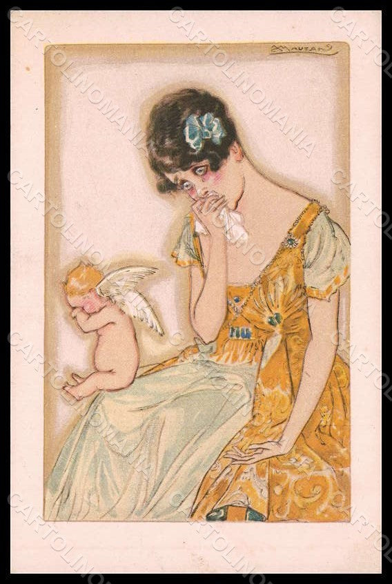 Artist Signed Illustratori L.A. Mauzan Lady Cupid serie 2-2 postcard VK7125 – fronte