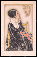 Artist Signed Illustratori L.A. Mauzan Lady Cupid serie 2-5 postcard VK7127 – fronte