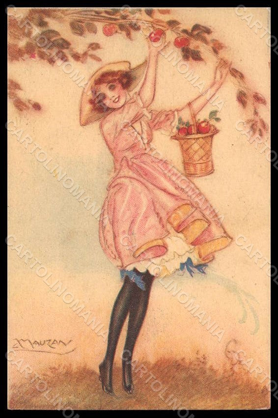 Artist Signed L.A. Mauzan Fashion Glamour Lady 247-3 postcard VK7131 – fronte