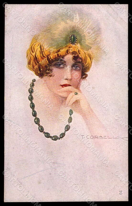 Artist Signed Corbella Fashion Glamour Lady Necklace serie 306-3 pc VK7140 – fronte