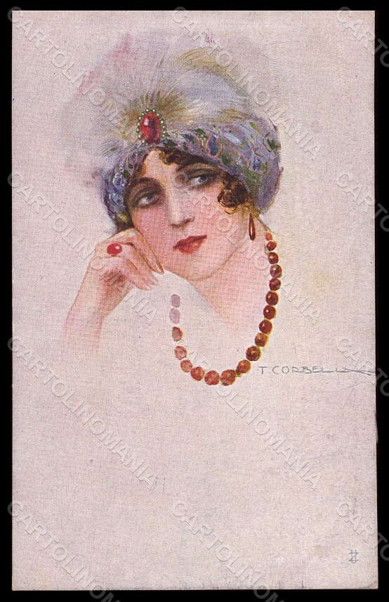 Artist Signed Corbella Fashion Glamour Lady Necklace serie 306-1 pc VK7141 – fronte
